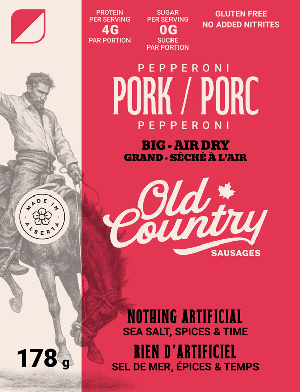 Air Dry Pepperoni · Big nutrition facts label - detailed ingredient and nutrition information